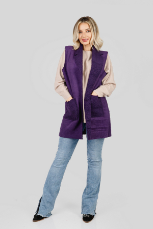 Vesta tip cojoc mov cu buzunare aplicate [3]