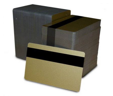 Carduri din PVC - Card auriu cu banda magnetica HiCo auriu