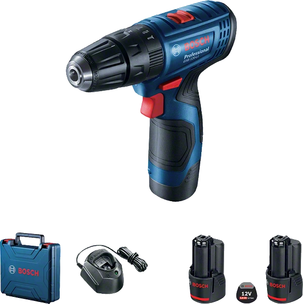 Mașini de Găurit și Înșurubat - BOSCH GSB 120-LI PROFESSIONAL MAŞINĂ DE GĂURIT CU PERCUŢIE CU 2 ACUMULATORI 2AH SI INCARCATOR