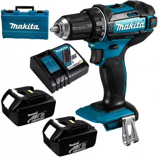 Mașini de Găurit și Înșurubat - MAKITA DHP482RFE MAȘINĂ DE GĂURIT ȘI ÎNȘURUBAT CU PERCUȚIE LXT 18V CU ACUMULATORI SI ÎNCĂRCĂTOR
