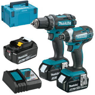 Mașini de Înșurubat cu Impact - MAKITA DLX2127J1 Mașină de găurit și înșurubat (DDF482Z) Li-Ion, 18V, 62Nm + Mașină de înșurubat cu impact (DTD152Z) Li-Ion, 18V, 166Nm  + 3X ACUMULATOR LI-ION, 18V, 3AH + ÎNCĂRCĂTOR + MAKPAC