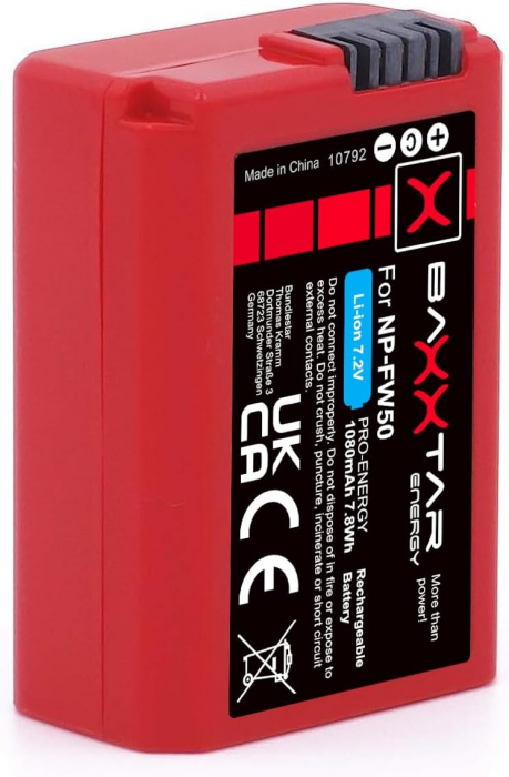 Acumulator Baxxtar Pro NP-FW50 pentru Sony NEX 3 5 6 7 Alpha 7 [4]
