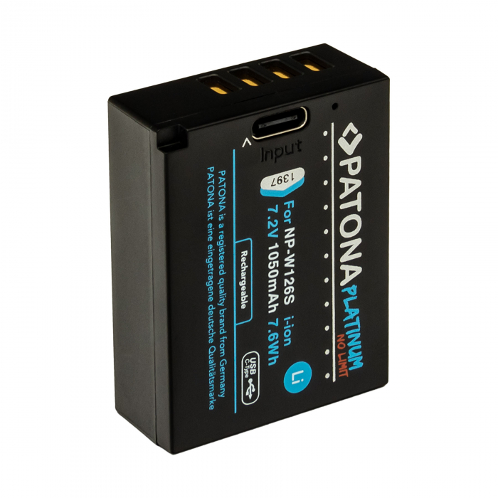 Acumulator cu intrare USB-C pentru Fuji NP-W126S 1050 mAh Patona Platinum [4]