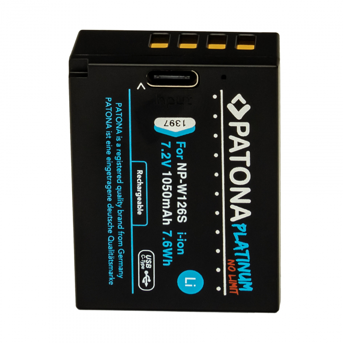 Acumulator cu intrare USB-C pentru Fuji NP-W126S 1050 mAh Patona Platinum [5]