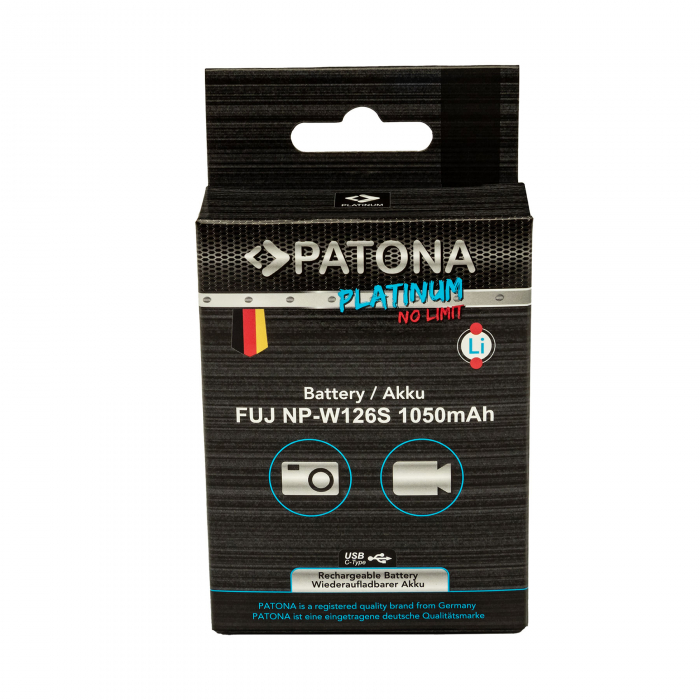 Acumulator cu intrare USB-C pentru Fuji NP-W126S 1050 mAh Patona Platinum [8]