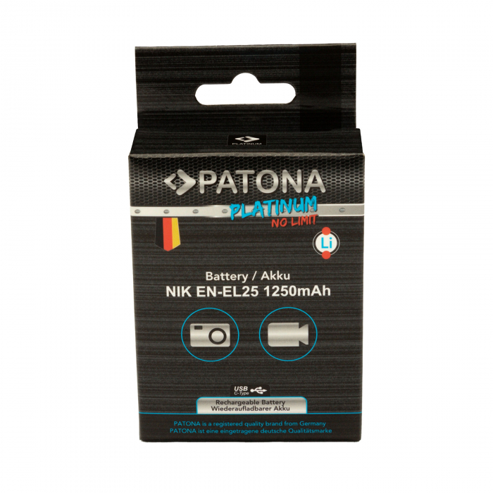 Acumulator cu intrare USB-C pentru Nikon EN-EL25 1250mAh Patona Platinum [8]