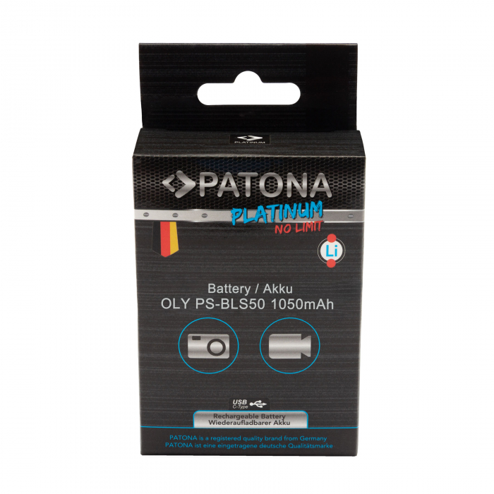 Acumulator cu intrare USB-C pentru Olympus BLS-5 E-P3 E-PL2 E-PL3 E-PM1 1050 mAh Patona Platinum [7]
