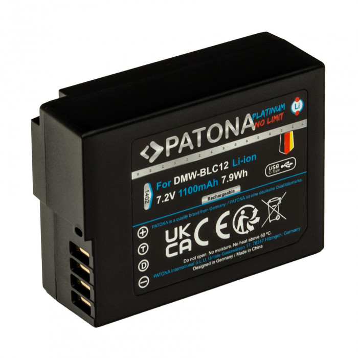 Acumulator cu intrare USB-C pentru Panasonic DMW-BLC12 1100mAh Patona Platinum [2]
