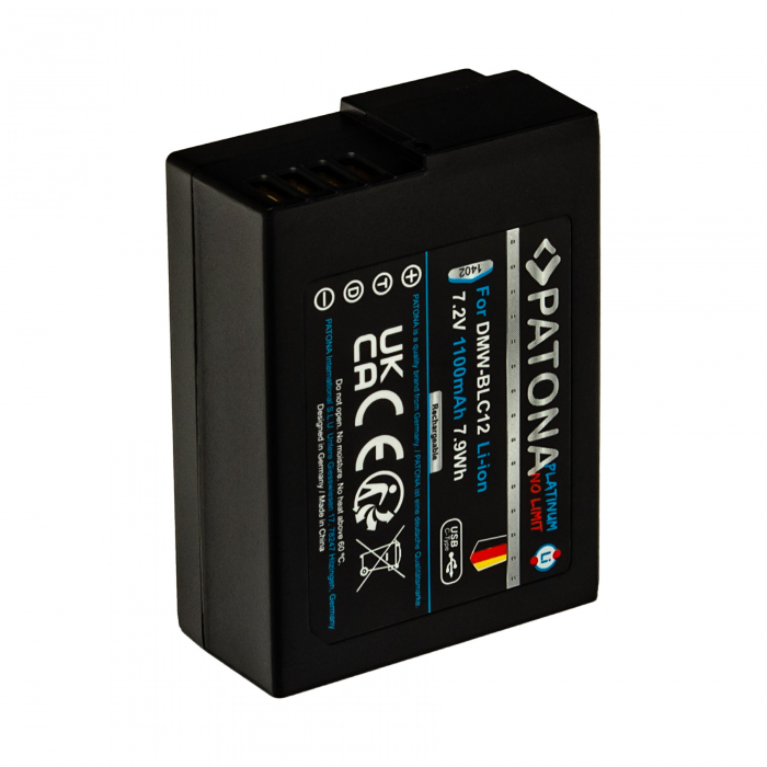 Acumulator cu intrare USB-C pentru Panasonic DMW-BLC12 1100mAh Patona Platinum [4]
