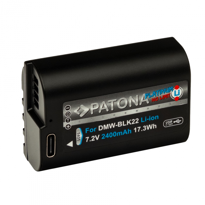 Acumulator cu intrare USB-C pentru Panasonic DMW-BLK22 2400mAh Patona Platinum [2]