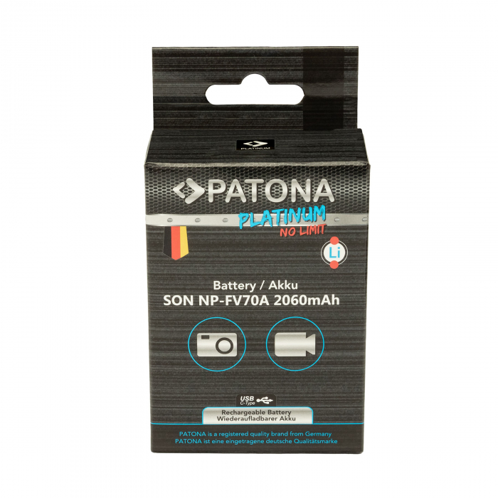 Acumulator cu intrare USB-C pentru Sony NP-FV70A 2060mAh Patona Platinum [8]