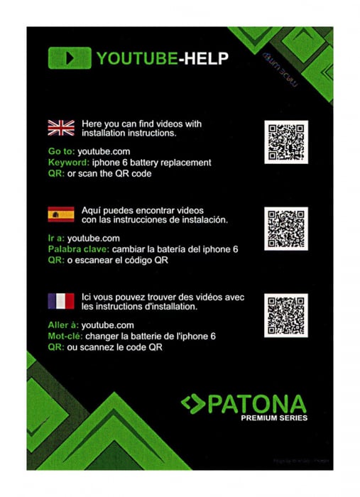 Acumulator pentru Apple iPhone 6 include chit de inlocuire Patona Premium [10]