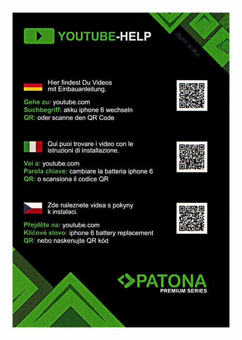 Acumulator pentru Apple iPhone 6s Plus include chit de inlocuire Patona Premium [9]