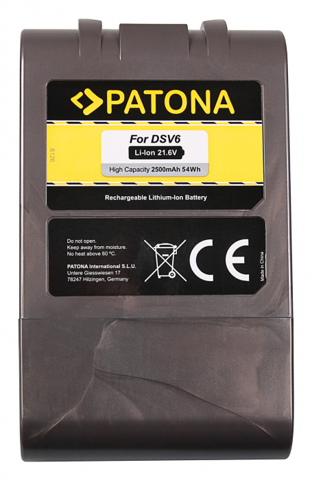 Acumulator pentru Dyson V6 DC56 DC58 DC59 DC61 DC62 DC72 DC74 2500mAh Patona [2]