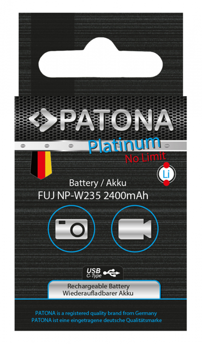 Acumulator tip Fuji NP-W235 cu port USB-C 2400mAh Patona Platinum [6]