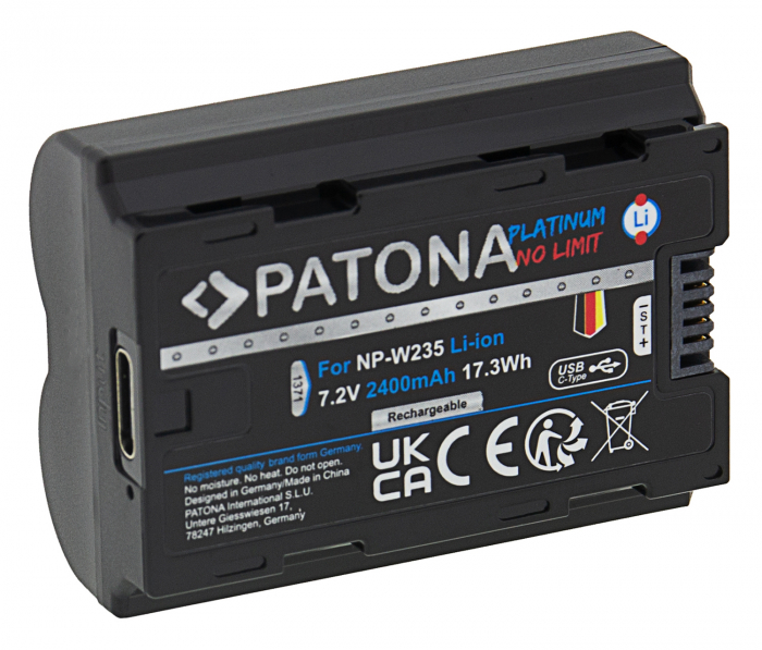 Acumulator tip Fuji NP-W235 cu port USB-C 2400mAh Patona Platinum [2]