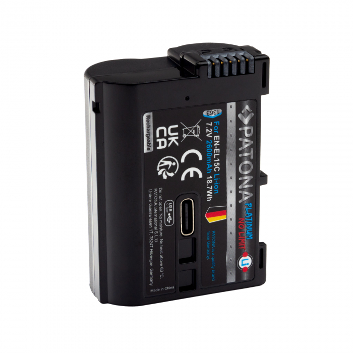 Acumulator tip Nikon EN-EL15 cu port USB-C 2600mAh Patona Platinum [4]