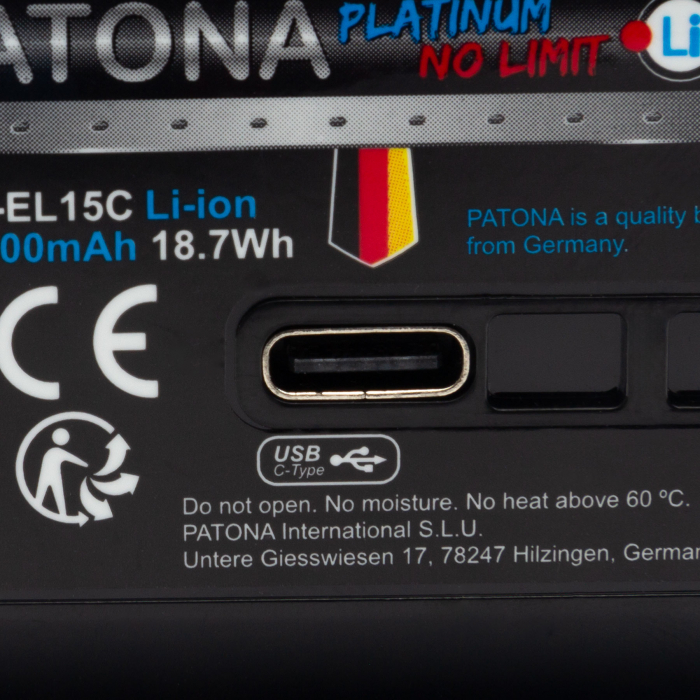 Acumulator tip Nikon EN-EL15 cu port USB-C 2600mAh Patona Platinum [7]