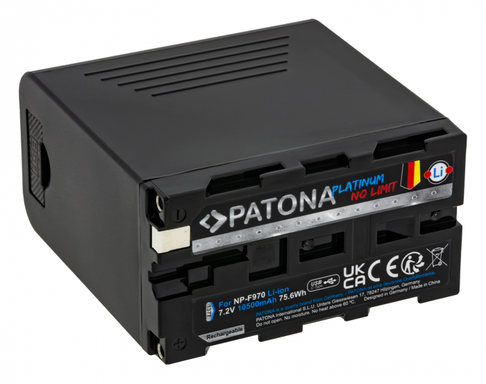 Acumulator tip Sony NP-F970 F960 F950 PD20W USB-A 5V/2A 10500mAh Patona Platinum [2]