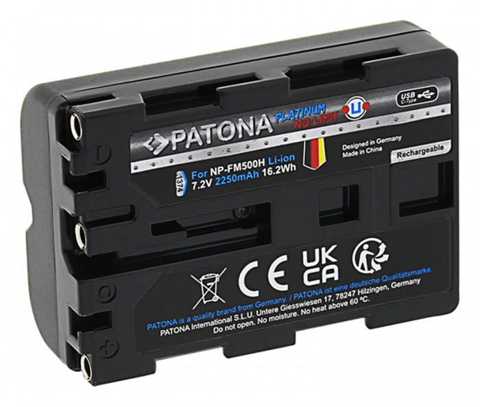 Acumulator tip Sony NP-FM500H cu port USB-C 2250mAh Patona Platinum [2]