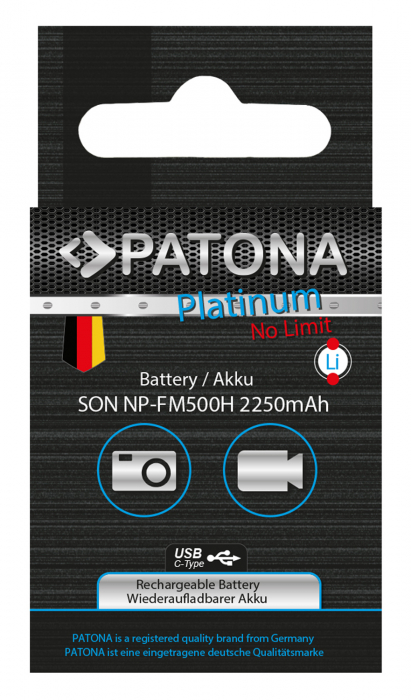 Acumulator tip Sony NP-FM500H cu port USB-C 2250mAh Patona Platinum [7]