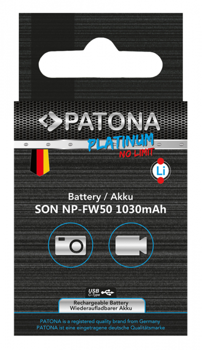 Acumulator tip Sony NP-FW50 cu port USB-C 1030mAh Patona Platinum [6]