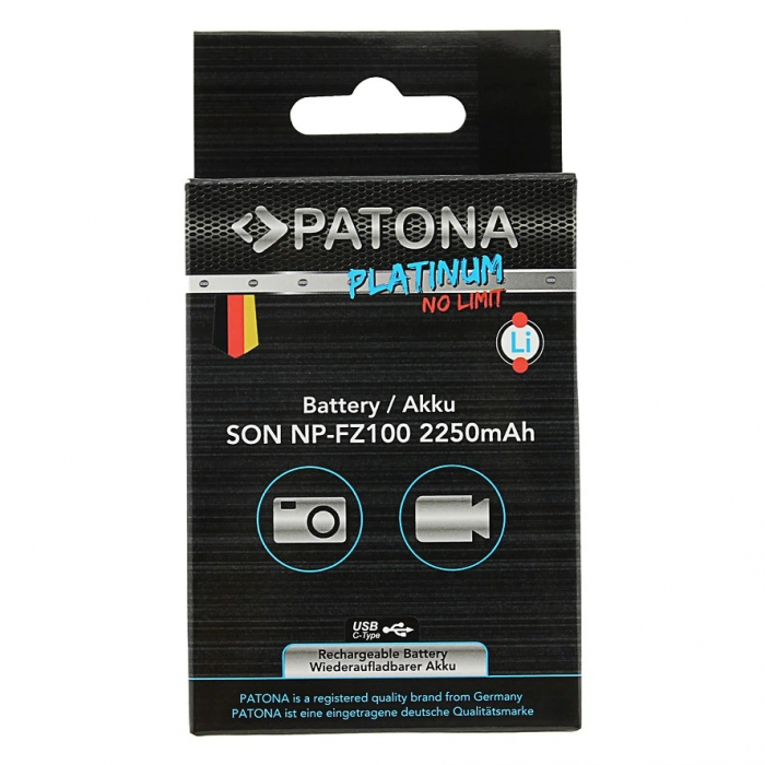 Acumulator tip Sony NP-FZ100 cu port USB-C 2250mAh Patona Platinum [3]