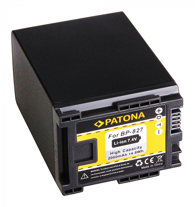 Acumulator tip Canon BP-827 2000mAh Patona [2]
