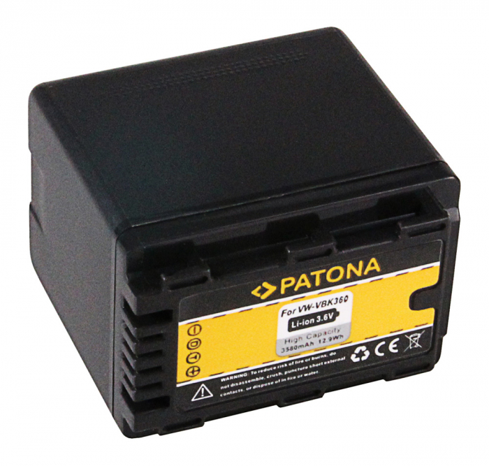 Acumulator tip Panasonic VW-VBK360 3580mAh Patona [2]