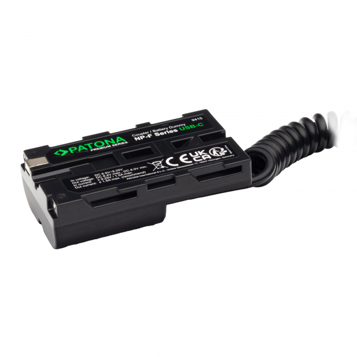 Adaptor pentru acumulator Sony NP-FM50 NP-F550 NP-F750 NP-F960 NP-F970 NP-FM500 cu USB-C Patona Premium [3]