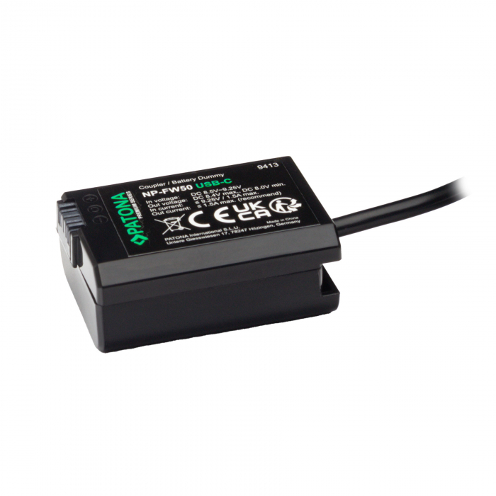 Adaptor pentru acumulator Sony NP-FW50 cu USB-C Patona Premium [3]
