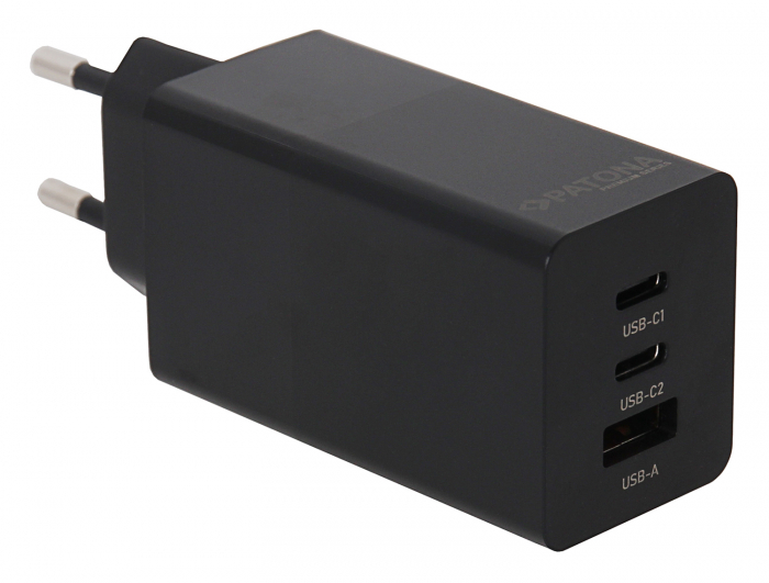 Adaptor retea GaN PD65W 2xUSB-C 1xUSB-A PD3.0 QC3.0 Patona Premium [2]