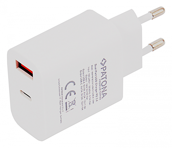 Adaptor retea PD18W 5V/3.0A 9V/2.0A 12V/1.5AA 1xUSB-C 1xUSB-A PD3.0 Patona Premium [3]