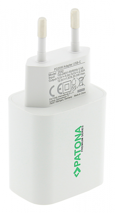 Adaptor retea PD20W 5V/3A 9V/2.22A 12V/1.67A USB-C PD3.0 QC3.0 Patona Premium [4]
