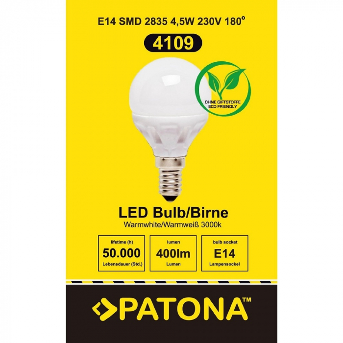 Bec LED E14 4,5W alb cald echivalent 40W [3]