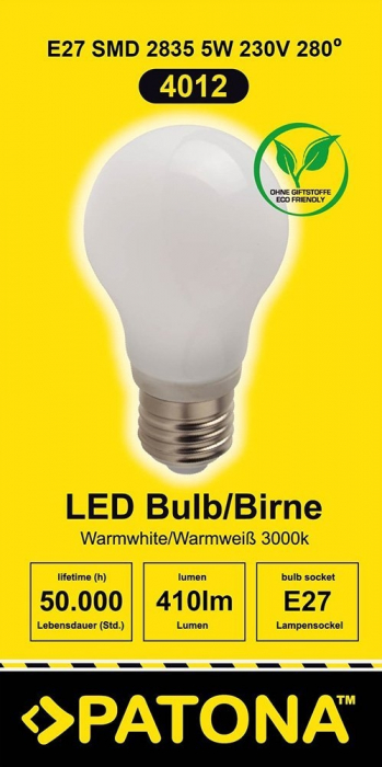 Bec LED E27 5W alb cald echivalent 40W [3]