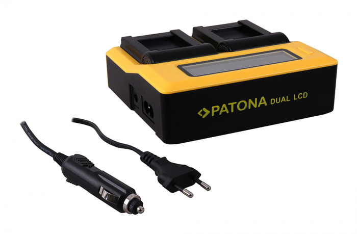 Incarcator Dual LCD cu placute pentru acumulator Canon LP-E10 Patona [2]