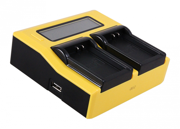 Incarcator Dual LCD cu placute pentru acumulator Canon LP-E10 Patona [3]