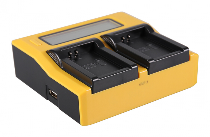 Incarcator Dual LCD cu placute pentru acumulator Canon LP-E12 Patona [2]