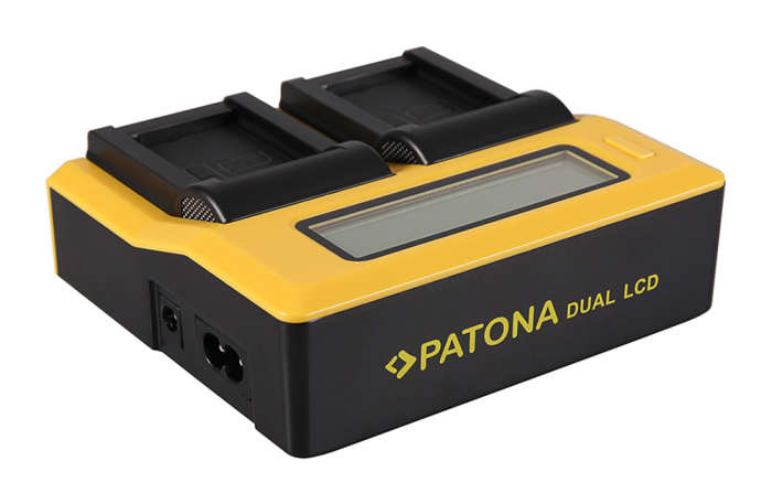 Incarcator Dual LCD cu placute pentru acumulator Canon NB-10L Patona [3]