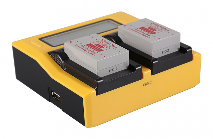Incarcator Dual LCD cu placute pentru acumulator Canon NB-7L Patona [4]