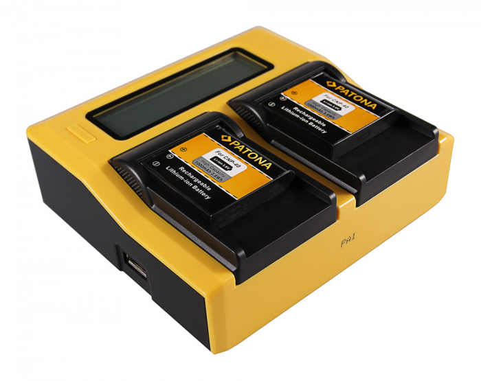 Incarcator DUAL LCD cu placute pentru acumulator Casio NP-40 Patona [4]