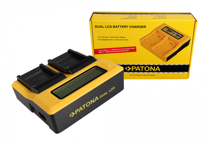 Incarcator Dual LCD cu placute pentru acumulator Sony NP-BN1 Patona [1]