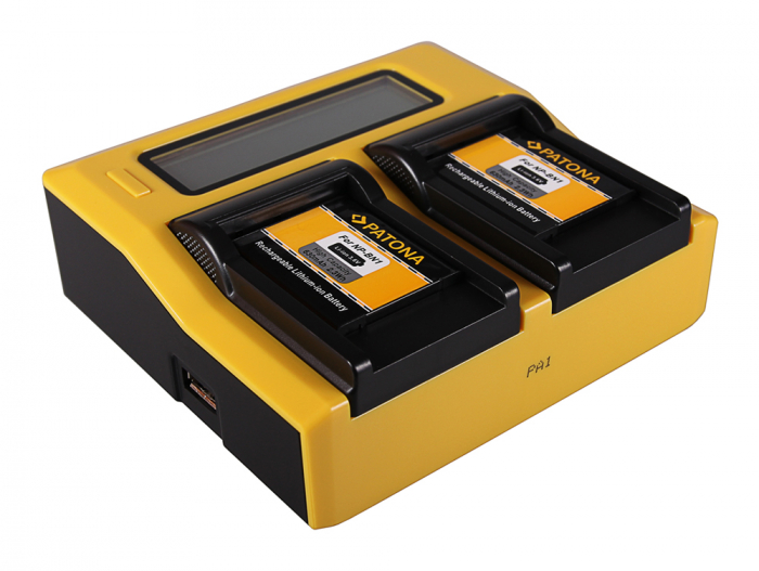 Incarcator Dual LCD cu placute pentru acumulator Sony NP-BN1 Patona [4]