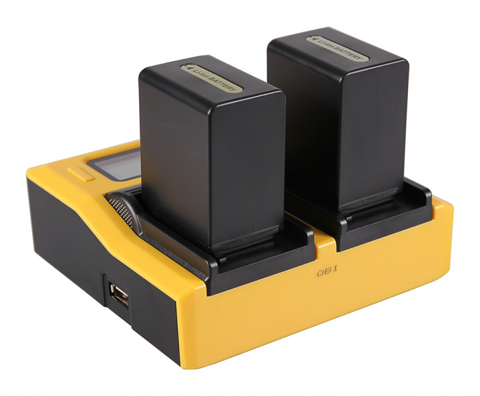 Incarcator Dual LCD cu placute pentru acumulator Sony NP-FH100 Patona [4]