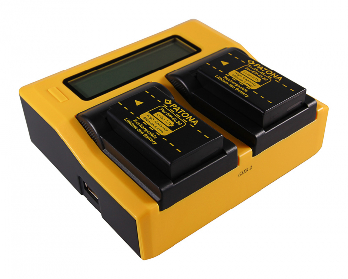 Incarcator Dual LCD cu placute pentru acumulator Nikon EN-EL20 Patona [4]