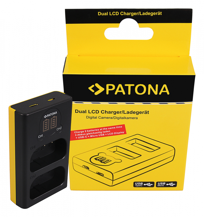 Incarcator Dual LCD pentru acumulator Panasonic DMW-BLJ31 Patona [1]
