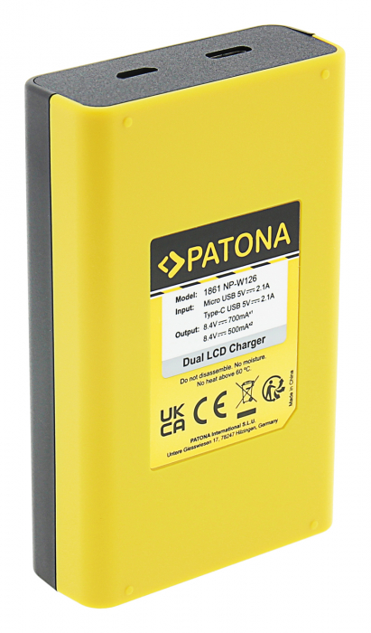 Incarcator Dual LCD USB pentru acumulator Fuji NP-W126 Patona [3]