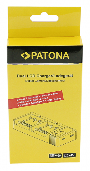 Incarcator Dual LCD USB pentru acumulator JVC BN-VC296G Patona [6]