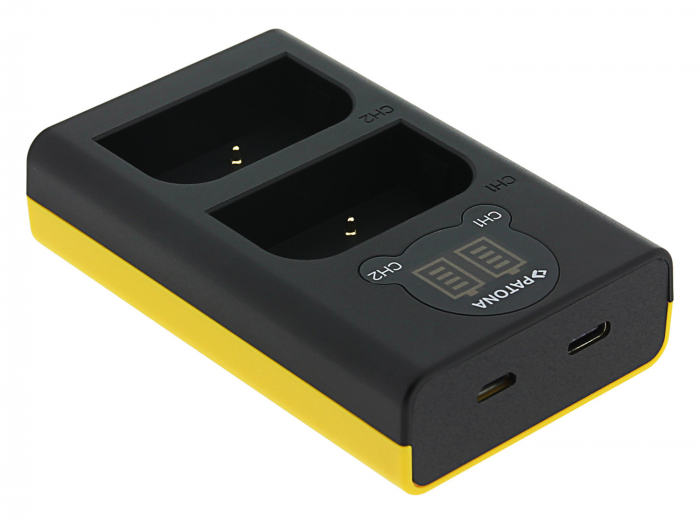 Incarcator Dual LCD USB pentru acumulator Olympus BLX-1 Patona [5]